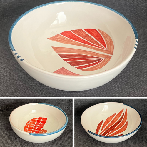 Ceramic hand painted Bowl 21cm |  Drifting Leaves