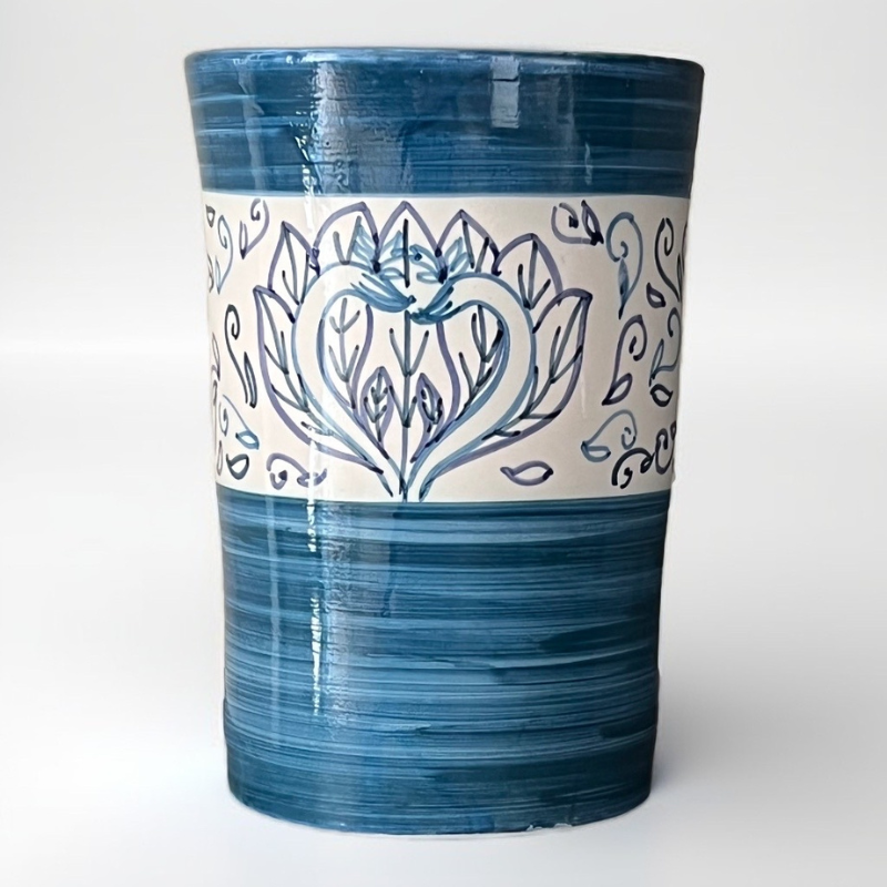 Bird of Paradise Handpainted Vase