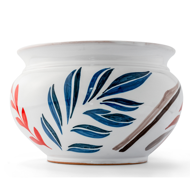 Ceramic hand painted Flower Pot | Drifting Leaves