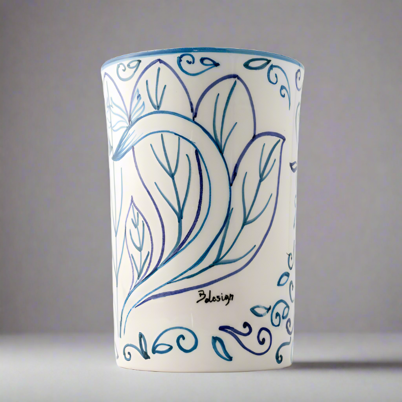 Ceramic hand painted Vase Bird of Paradise