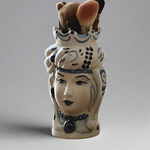Moor Head Vase - Handpainted - Bird of Paradise Collection (6x6x14cm)