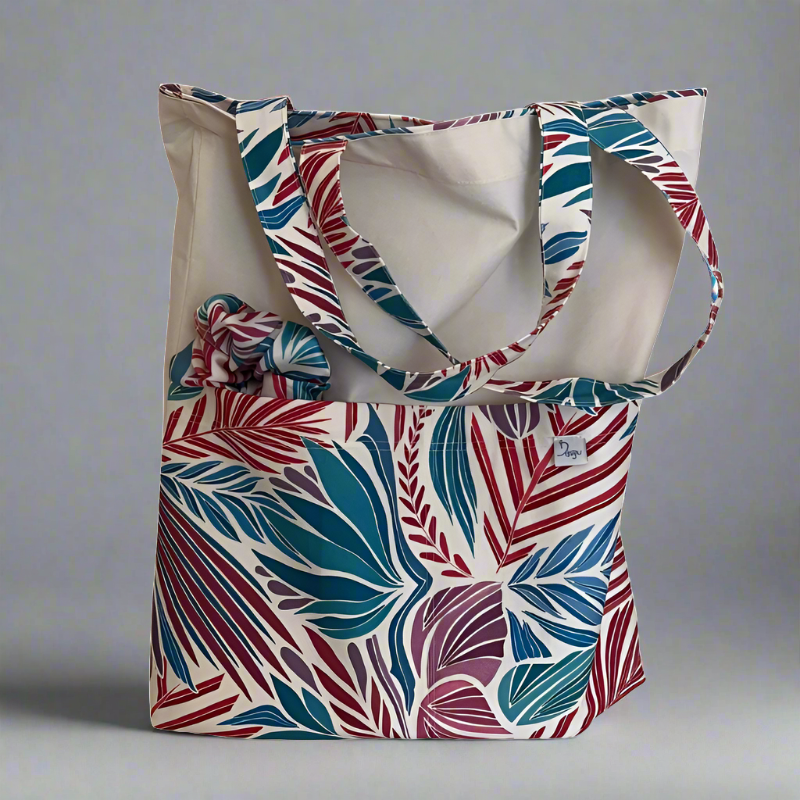 Drifting Leaves Calico Tote Bag - Elegant, Spacious & Eco-Friendly