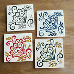 Coasters Ceramic Hand-painted s/4 – Bird of Paradise Collection