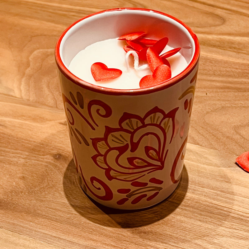 Eternal Rose Candle: Valentine’s Edition in Red Ceramic Jar