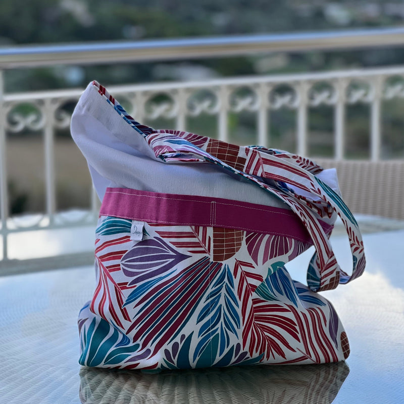 Drifting Leaves Calico Tote Bag - Elegant, Spacious & Eco-Friendly