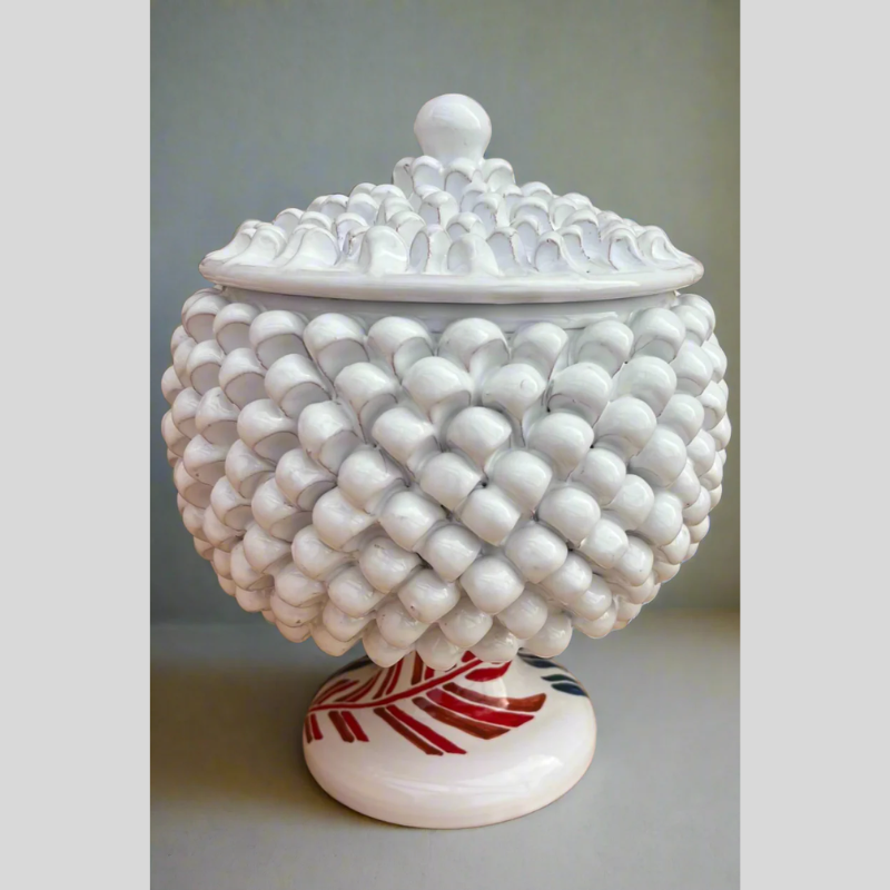 Pine Cone Bowl with Lid Drifting Leaves Collection