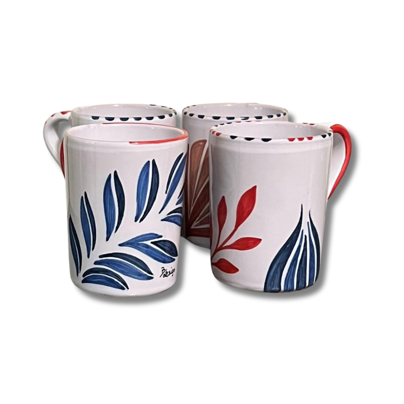 Ceramic hand painted Mug with handle | Drifting Leaves
