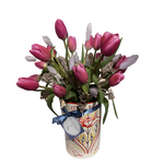 Ceramic hand painted Vase with Tulip Blooms | Il-Homa