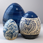 BIRD OF PARADISE Ceramic hand-painted set of three Eggs