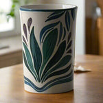 Drifting Leaves ceramic hand painted vase