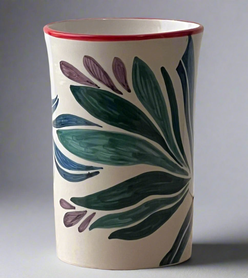 Drifting Leaves ceramic hand painted vase