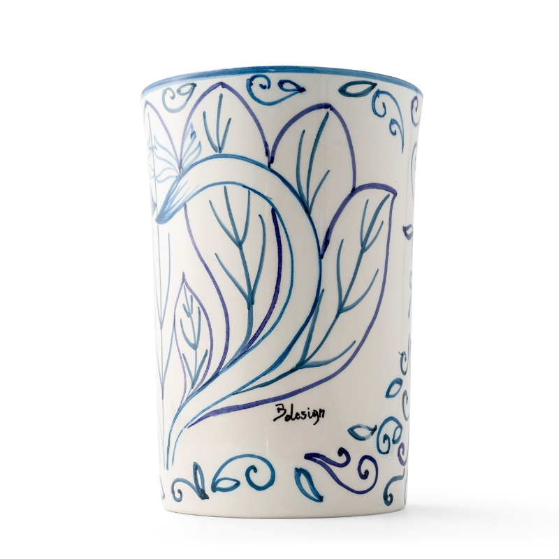 Ceramic Handpainted Vase Bird of Paradise | Blue