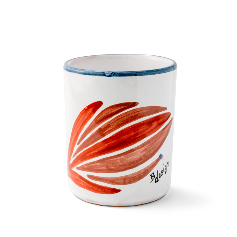 Ceramic hand painted Mug without handle | Drifting Leaves