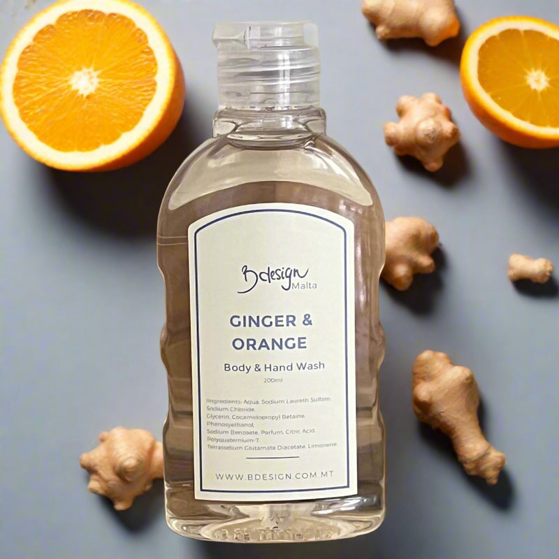 Hand & Body Wash 200ml – Ginger & Orange Gentle Cleanser