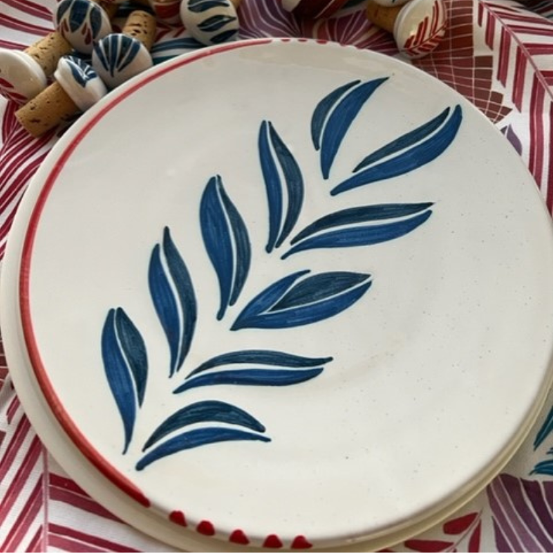 Ceramic Plate Drifting Leaves